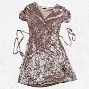 M Girls by Material Girls Size S Rose Gold Velvet Wrap Dress‎ Ballerina Outfit